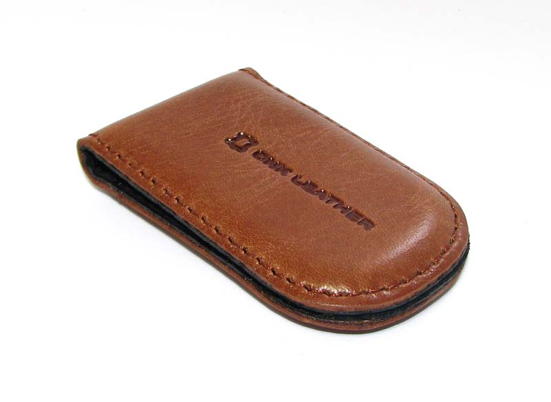Шкіряний Затиск для Грошей DNK Leather Klip Magnes-A рудий